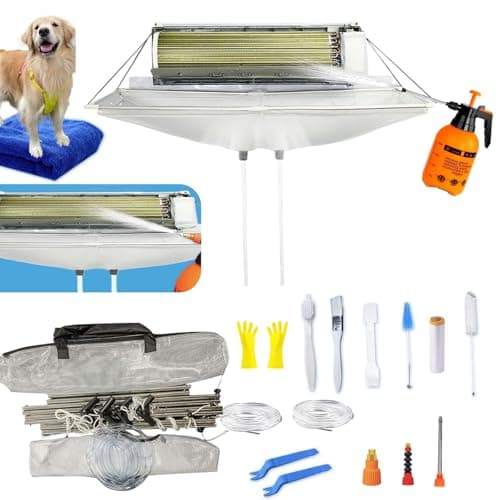 kikepilm Mini Split Cleaning Kit Bag,Split Ac Unit Cleaning Bag Kit for Cleaning Wall-Mounted Air Conditioners and Duct Units(White, 21PCS with Kettle, Size: 33-122 Cm 15.35-48 Inches - Image 1