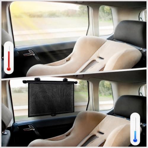 PLTCAT 2 Pack Large Car Sun Shade Side Window for Baby, Roller Vehicle Shades Sun Protection Shade for SUV Truck Side Window(Large-18''x20'') - Thumbnail 4