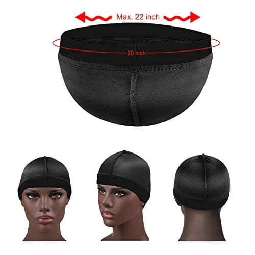 4PCS Silky Stocking Wave Cap for Men, Good Compression Over Durag (Blue+Silver+Black) - Thumbnail 6