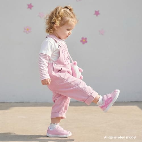 STQ Toddler Girls Sneaker Wide Toe Box Non Slip Barefoot Shoe Lightweight Walking Shoes with Hook and Loop Water Pink Little Kid 11 - Thumbnail 2