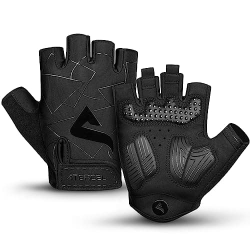 ATERCEL Cycling Gloves, Bike Gloves for Men Women, Bicycle Gloves for Cycling, Workout, Gym, Training, Weight Lifting Outdoor, Dirt Bike, Mountain Bike, and Riding (Black, Small) - Image 1