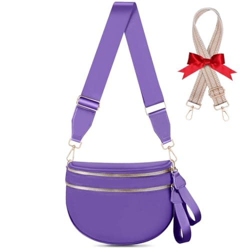 X-KIDS Checkered Crossbody Bag Bum Bags for Women Large Nylon Checkered Purse Fanny Packs Sling Bag, Bonus with a Extra Strap - Image 1