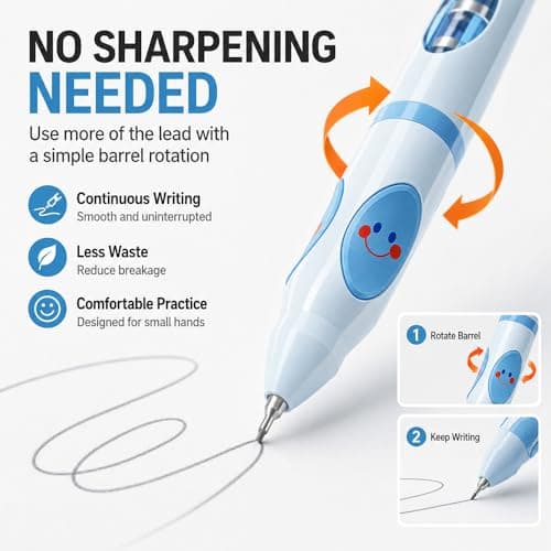 Write Right Learning,Pencil Kids Handwriting Gripper,Posture-Correcting Pen with Automatic Refill, Posture Correction Training Writing, 12 Replacement Refillers. (Blue) - Thumbnail 3
