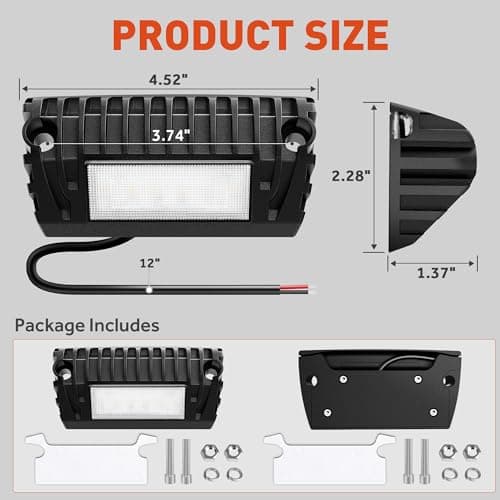 SnowyFox LED RV Porch Light Aluminum Exterior Utility Light 12V Lighting Fixture 750 Lumen Replacement Lighting for RVs Trailers Campers (2 Pack) - Thumbnail 6