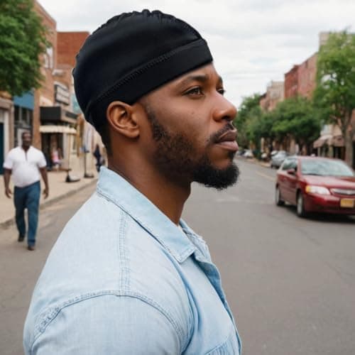 4PCS Silky Stocking Wave Cap for Men, Good Compression Over Durag (Blue+Silver+Black) - Thumbnail 4