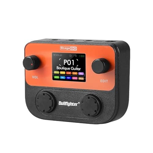 Bullfighter Multi Effects Guitar Pedal Pocket,125 Effects,99 Presets,10 Effect Modules,90s Looper,100 Drum Patterns, 20 IR/NAM Slots,USB Audio/OTG,Rechargeable for Electric Guitar and Bass - Image 1