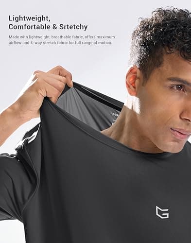 G Gradual Men's Sun Protection Swim Shirt UPF 50+ Rash Guard Short Sleeve Quick Dry Water Hiking Workout Shirts for Men (Dark Grey,XL) - Thumbnail 5