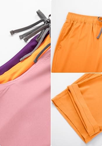 YEZEX Women's Scrub Set, V-Neck Top & Straight Leg Pants w/ 6 Pockets, Medical Scrubs Top & Pants - Thumbnail 3