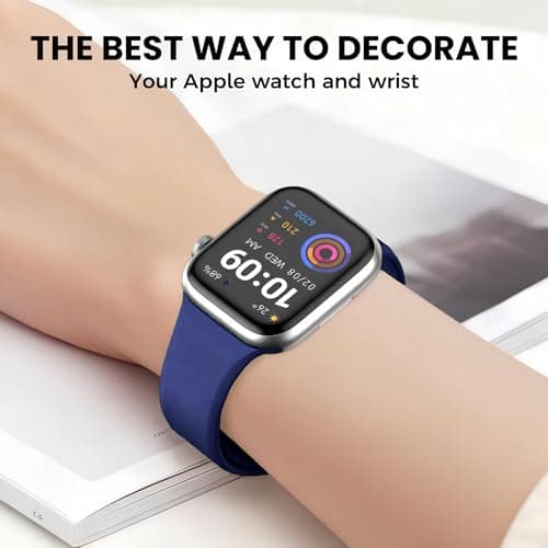 12 Pack Sport Bands Compatible with Apple Watch Band 38mm 40mm 41mm 42mm 44mm 45mm 46mm 49mm for Women Men,Soft Wristband Silicone Strap for iWatch Bands Series 11 10 9 8 7 6 5 4 3 2 1 Ultra SE - Thumbnail 5