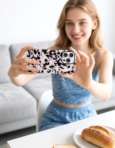 Aitipy Magnetic Little Tortoise Shell Phone Case for iPhone 13 Pro, Compatible with MagSafe, Cute White Aesthetic Leopard Print Soft TPU Hard PC Shockproof Protective Phone Cover for Women Girls - Thumbnail 6