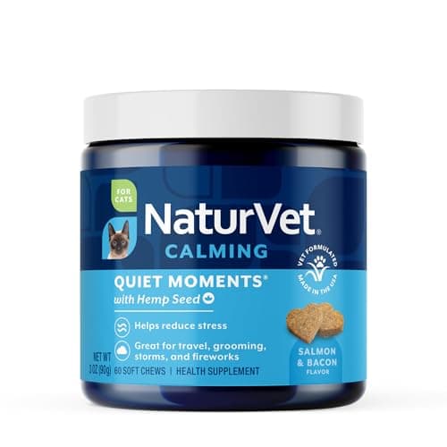 NaturVet Hemp Quiet Moments Plus Hemp Seed for Cats, 60 ct Soft Chews, Made in USA - Image 1