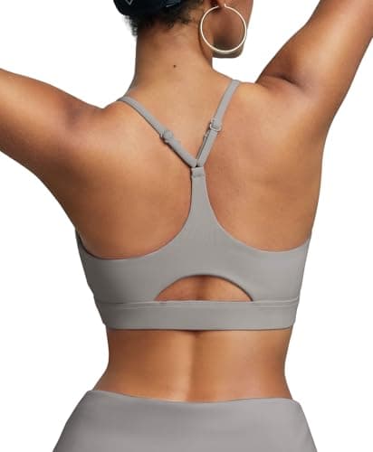 BRXL Sport Bras Womens Low Impact Padded Sports Bras Adjustable Straps Sports Bra Y Back Grey Sports Bra Grey XS - Image 1