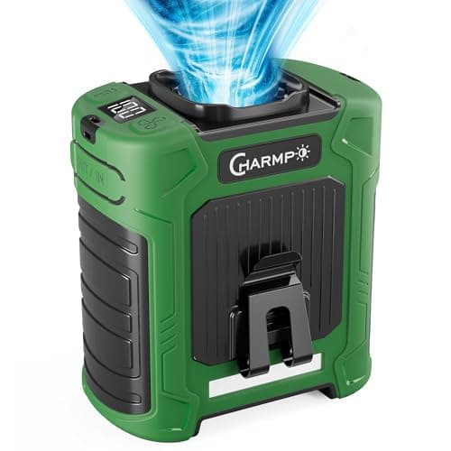 Waist Fan, 10000mAh Rechargeable Belt Clip Fan, 59ft/s Airflow, 18500RPM 6-Speed, Up to 35H, 8-in-1 Hands-Free Personal Cooling with Bottom Air Intake, LED SOS Light for Camping, Travel, Jobsite - Image 1