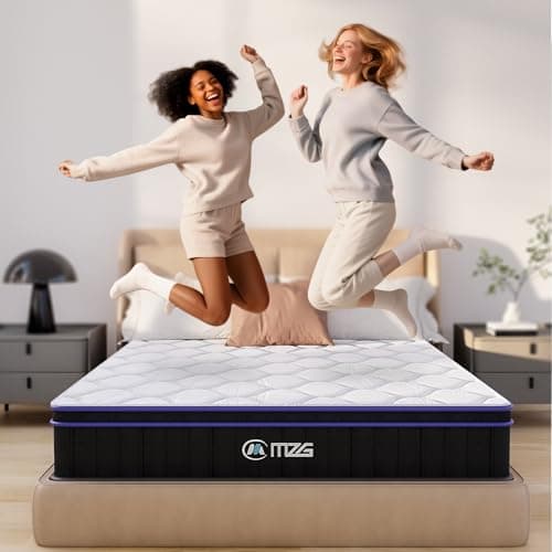 M MZG 10 Inch Queen Size, Hybrid Mattress, Medium Firm, Gel-Infused Memory Foam, Pillow Top, Pocket Coils, Cooling & Breathable, CertiPUR-US Certified, Fiberglass-Free, Mattress in a Box - Thumbnail 6