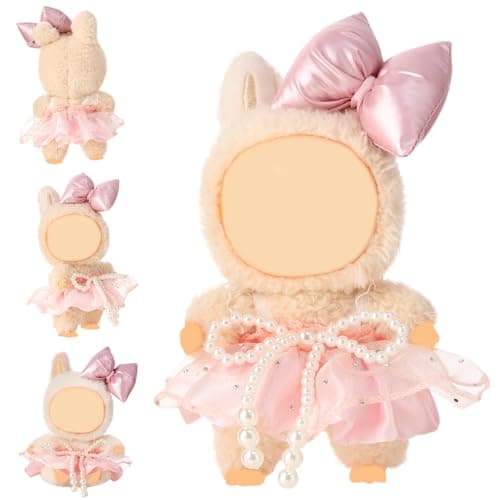 Clothes for 15-17cm Doll, Skirt Set for Dolls, 1 Piece Skirt Outfit Premium Fashion Cute Dress for 15-17cm Dolls Accessories (NO Doll) (Pink Bow Suit)