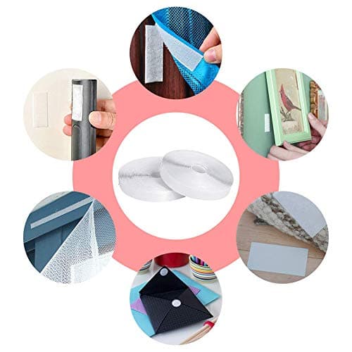 41Ft x 1 Inch Self Adhesive Strips, Heavy Duty Strong Back Sticky Fastening Tape,Nylon Fabric Fastener Mounting Tapes for Sewing, Crafting,DIY- Indoor or Outdoor Use (White) - Thumbnail 4