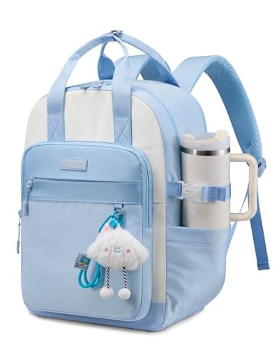 LOVEVOOK School Backpacks for Teen Girls Fits 17.3" Laptop, Lightweight Middle High School Bookbag with Large Bottle Holder for Kids, 34L Cute College Backpacks for Students Back to Schools,Blue