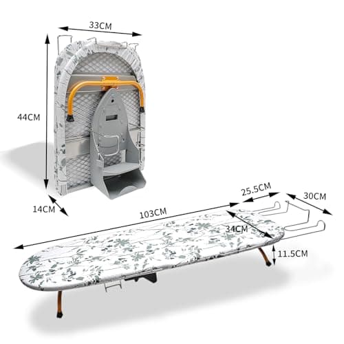 AKTIOIN Tabletop Ironing Board Folding with Iron Holder and Iron Rest, Portable Space Saving Small Metal Ironing Board - Thumbnail 6