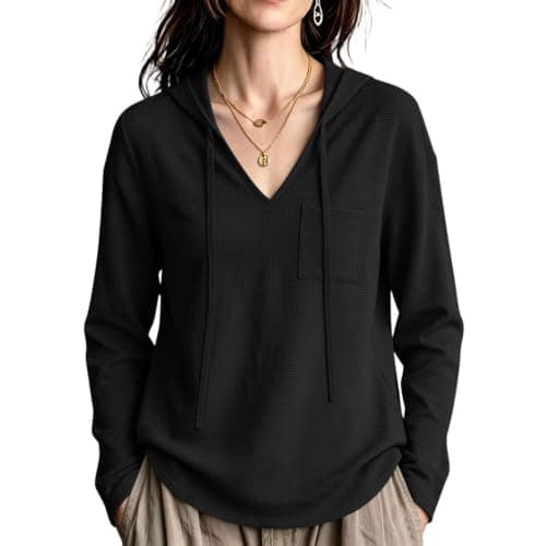 Lightweight Hoodies for Women Trendy Fall Fashion 2026 Black XX-Large