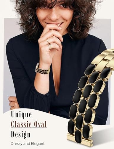 Wearlizer Metal Bracelet Compatible with Samsung Galaxy Watch 7 Band 6 5 4 Active 2 FE 40mm 44mm/Watch 6 4 Classic/5 Pro/3, 20mm Enamel Dressy Stainless Steel Strap for Samsung Watch Bands Women - Thumbnail 3
