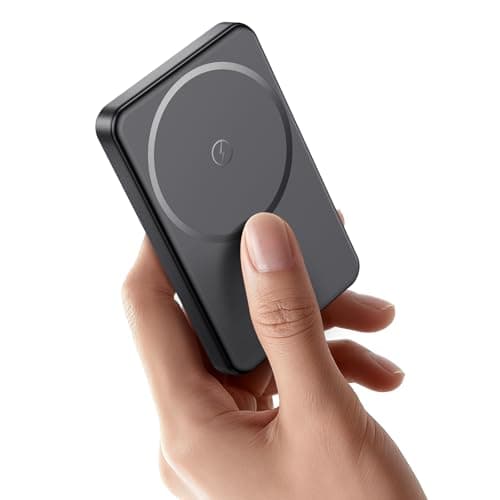 Aterob for Magsafe Portable Charger 5000mAh, Slim Magnetic Battery Pack, 15W Wireless Magnetic Battery Pack, 20W PD Fast Charging, Magnetic Power Bank for iPhone 17/16/15/14/13/12 Series (Black)