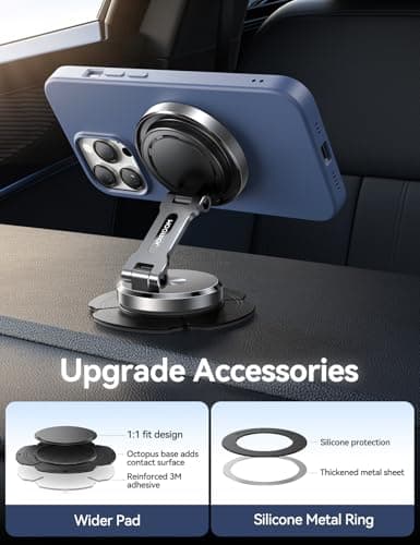 JOYROOM for MagSafe Car Mount Charger with Rotatable Charging Panel, Metal Magnetic Phone Holder, Wireless Charger for iPhone 16/15/14/13/12 - Thumbnail 5