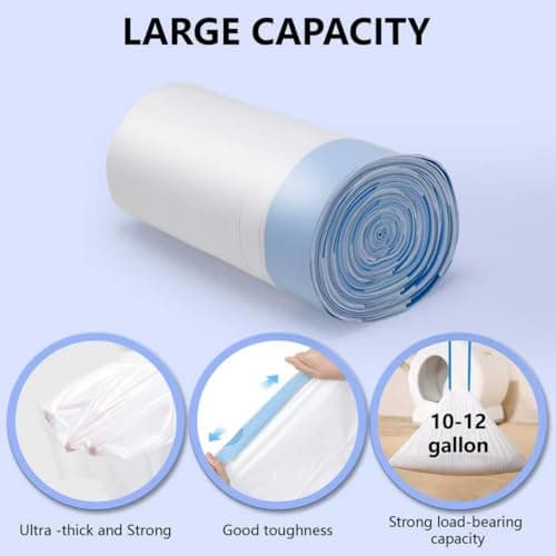 120 Count Self-Cleaning Cat Litter Box Liners Bag, Compatible with MeoWant-SCO1 and MeoWant-SCO2, Thick Heavy Duty Drawstring Replacement Cat Litter Box Liners-18"x 12.6" - Thumbnail 3