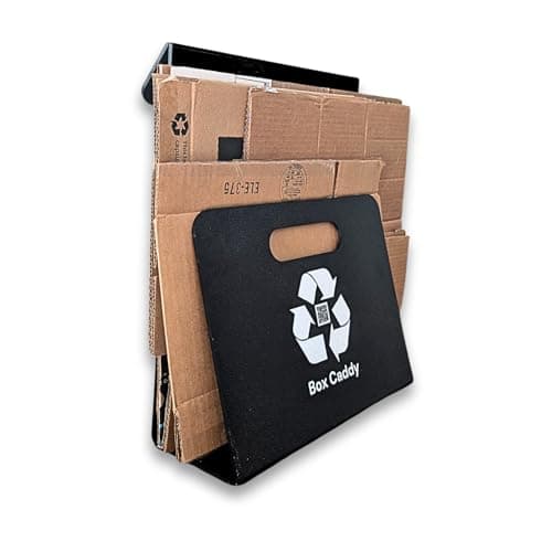 Box Caddy - Cardboard Recycling Organizer. The ultimate solution to store, transport, and recycle your boxes. Eliminates cardboard clutter. (Black/White) - Image 1