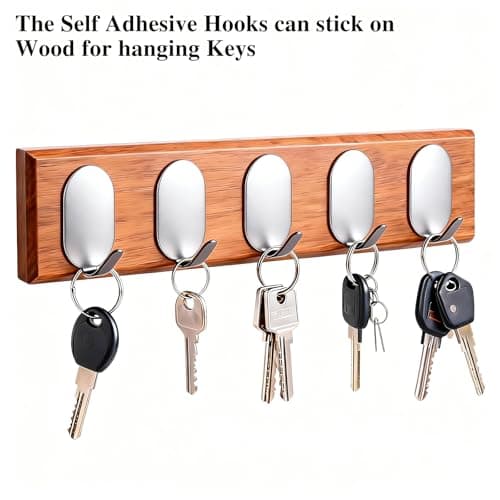 10 Pcs Metal Hooks, Adhesive Hooks for Hanging, Key Hooks, Wall Hooks, Coat Hooks, Door Hooks, Towel Holder, Picture Hanger, Command Hooks, Storage Hooks, Utility Hooks for Bathroom, Kitchen (Silver) - Thumbnail 4