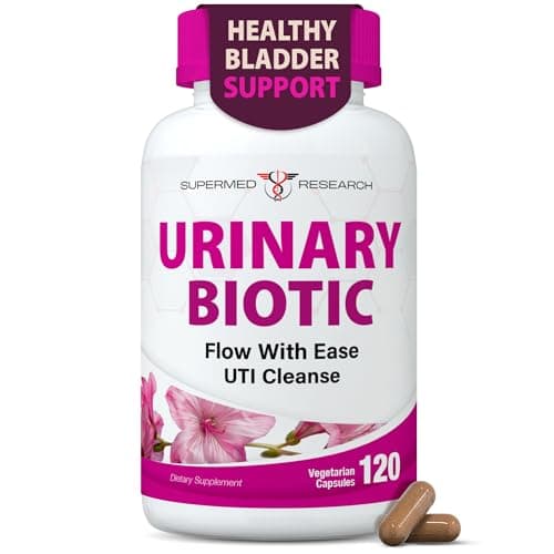 Supermed Research UTI Supplement – Bladder & Urinary Tract Health for Women with D-Mannose, Cranberry, Uva Ursi, Olive Leaf, Marshmallow Root and Oregano – Non-GMO Vegan UTI Pills (120 Capsules)