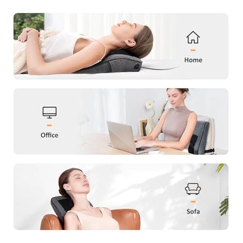 Boriwat Back Massager with Heat, Neck Massager for Pain Relief Deep Tissue, 3D Kneading Massage Pillow for Back, Neck, Shoulder, Legs, Gifts for Women Men Mom Dad - Thumbnail 5