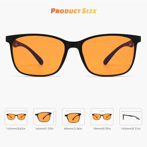 ANRRI Blue Light Glasses for Computer & Gaming - Amber Lenses Reduce Eye Strain Max Protection Sleep Glasses Mens and Women - Thumbnail 5