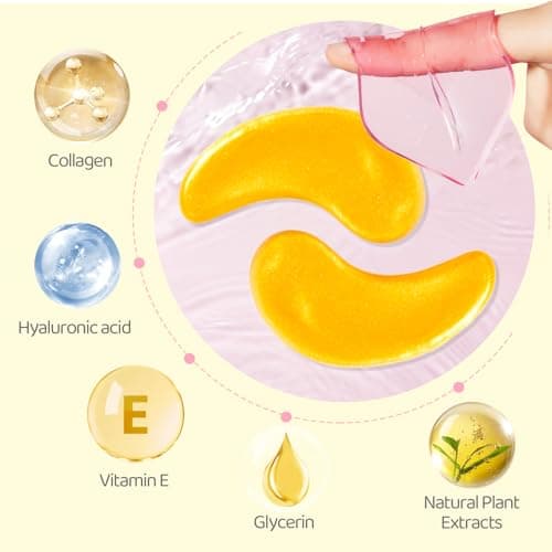 30 Pcs Lip Masks & Eye Masks, 24K Gold Crystal Gel Collagen Eye Pads, Cherry Under Eye Patches for Puffy Eyes, Dark Circles, Wrinkles and Fine Lines, Bachelorette Party Favors, Bridesmaid Gifts - Thumbnail 3