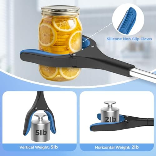 Grabber Reacher Tool for Seniors, 2 Pack Easy Grip 32" Long Handle Foldable Reacher Grabbers with Easy Grip & Magnetic Tip, Reaching Assist Pickup Tool for Trash, Ideal for Elderly & Disabled - Thumbnail 2