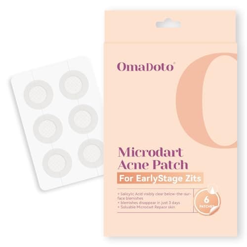 OmaDoto Microdart Pimple Patches for face - 6 Count - Micropoint with Salicylic Acid - Translucent Hydrocolloid Blemish Covers & Hydrocolloid Circles - Image 1