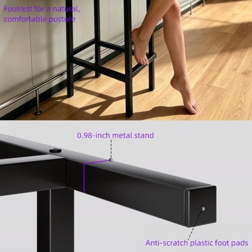 ZYFFHYLAI Set of 2 Backless Bar Stools 24 Inch, Modern Counter Height Stools with Soft Faux Leather Padded Saddle Seat, Heavy Duty 300LB Capacity for Kitchen Island(01brown-24 Inch) - Thumbnail 5