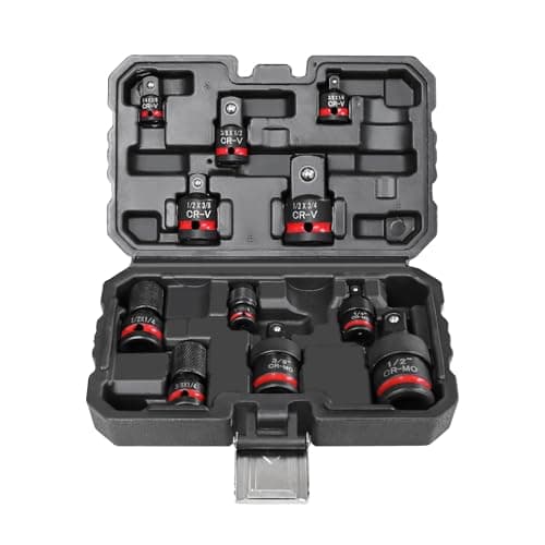 AmazingFree 11-Piece Impact Socket Adapter Set-Impact Rated Drill Socket Adapters&Extensions,1/4" 3/8" 1/2" Drive,CR-V&CR-MO Steel,Ball Detent for Secure Fit,Essential Tool Kit for Car/Home Repair - Image 1
