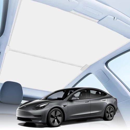 Ortiny 2025 Upgrade Tesla Model Y Sunshade Roof [No Gaps, No Sag] Heat Insulation Foldable Glass Roof Sun Shade with Nano Ice-Crystal Coatings, Accessories for Tesla Model Y 2020-2025, Tesla Interior - Image 1