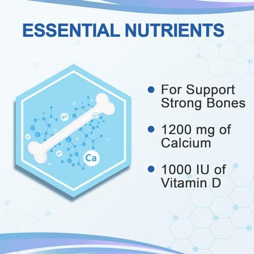Mellk Calcium-Supplement Vitamin-D3 1200-mg Magnesium-Mini - 186Tablets Unflavored Slow Release Bone Health Women and Men Dietary Supplement Easy to Swallow Sugar Free - Thumbnail 2