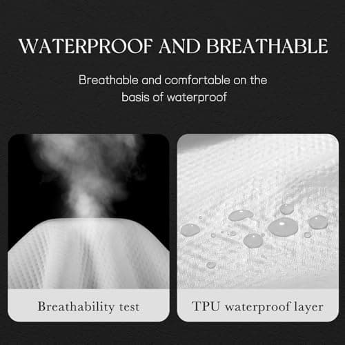 King Mattress Protector Tencel Luxury 100% Waterproof Mattress Protector,Silky Soft & Breathable,Noiseless Cooling Mattress Pad Cover Fitted 18" Deep Pocket(White,78.5"x80") - Thumbnail 4