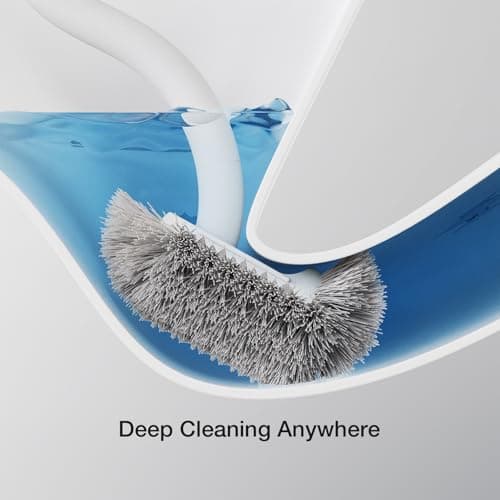 Toilet Cleaner Brush, Diveotree Toilet Brush and Holder for Dead Corner Cleaning, Wall Mounted Toilet Bowl Brush for Bathroom Decor, Toilet Scrubber Brush for Home/Hotel (White, Round-1pack) - Thumbnail 6