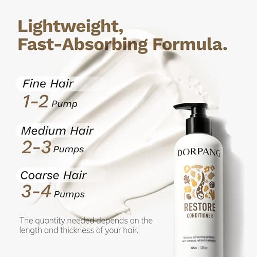 DORPANG Deep Conditioner for Damaged Hair, Hair Mask Keratin Treatment with KeraMatch™, Repairs Split Ends Moisturizing & Volumizing, Lightweight Color Safe Formula 12 fl oz - Thumbnail 2