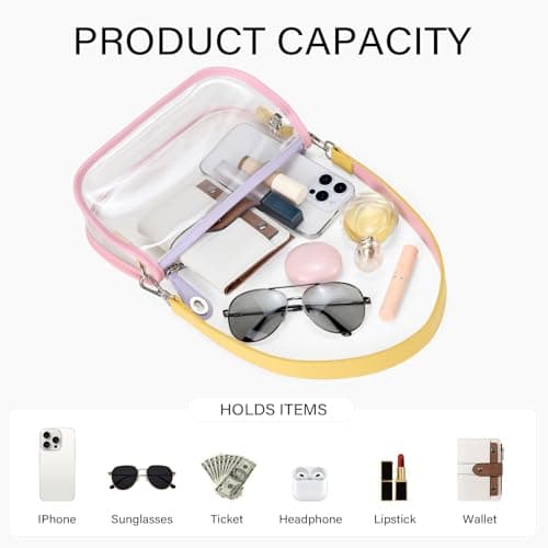 CLUCI Clear Bags for Women,Small Clear Purse,Clear Crossbody Bag,Clear Shoulder Bag for Concerts Sports Events Festivals - Thumbnail 4