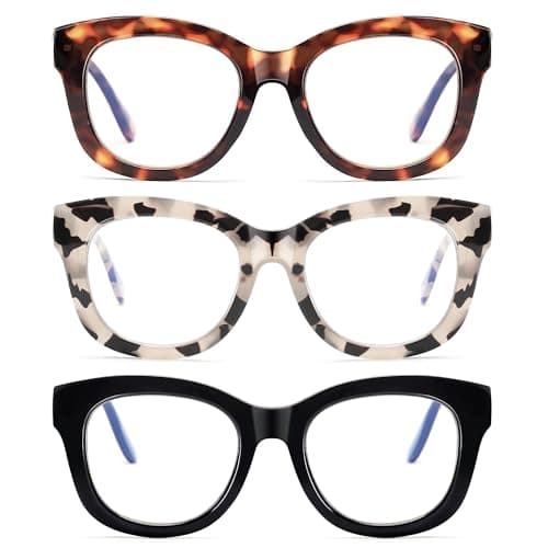 LADEESSE Reading Glasses for Women Men - Blue Light Blocking Magnifying Readers,Square Anti-Glare Computer Eyeglasses(2.00) - Image 1