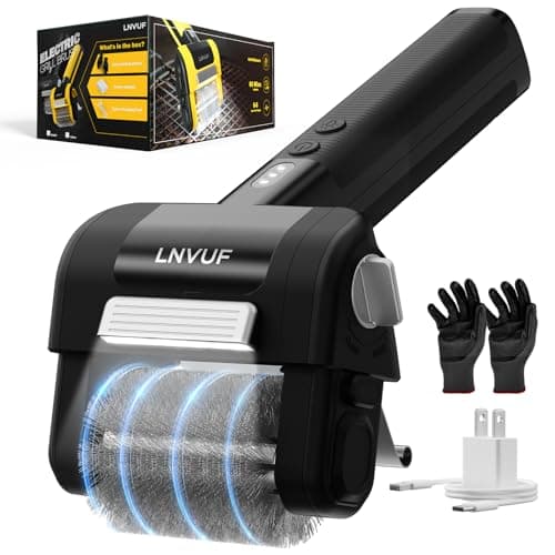 Electric Grill Brush, Grill Cleaner with LED Light, with 800 RPM Motor, Heavy Duty Grill Cleaning Tool (Black), Personalized Father s Day Gift s for Dad - Image 1