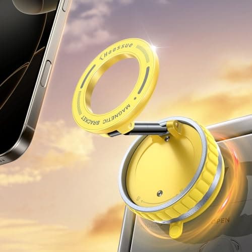 Haassue 2026 Upgraded Vacuum Suction Cup Phone Mount [24 N55 Stronger Magnets], Vacuum Magnetic Phone Holder Stand [109+LBS Strongest Suction], 360° Adjustable for Your Car/Gym/Mirror - Image 1