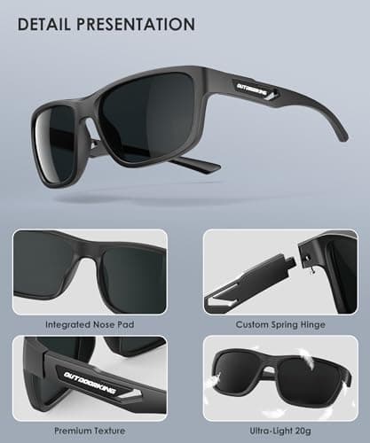 KALIYADI Polarized Sunglasses Men Sports-Sunglasses: Classic Sun Glasses for Driving, Fishing for Women with UV400 Protection - Thumbnail 4