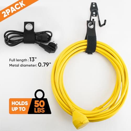Nacial 18 Pack Garage Hooks Heavy Duty, Utility Steel Garage Storage Hook with 2 Storage Straps, Utility Garage Wall Mount Hooks for Hanging Bike, Ladder and Garden Tools, Perfect for Father Day Gifts - Thumbnail 5