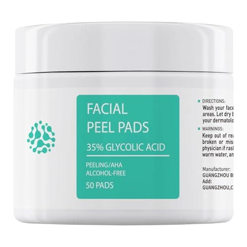 YAFUSIPE Glycolic Acid 35% Toner Pads AHA Facial Resurfacing Exfoliate Salicylic Acid Exfoliating Face Wipes Chemical Peel Exfoliant Peeling Glycolic Peel Pad for Wrinkles Acne Blemish 50 Pads - Image 1