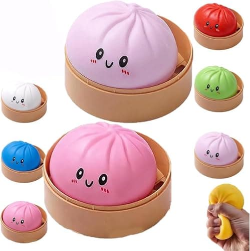 Giant Mystery Dumpling Squishy, 4 Inch Jumbo Dumpling Stress Ball, Squishy Bun, Anxiety Relief Fidget, Soft Squeeze Decompression Dough for Adults Classroom Prizes & Party Favors - Image 1